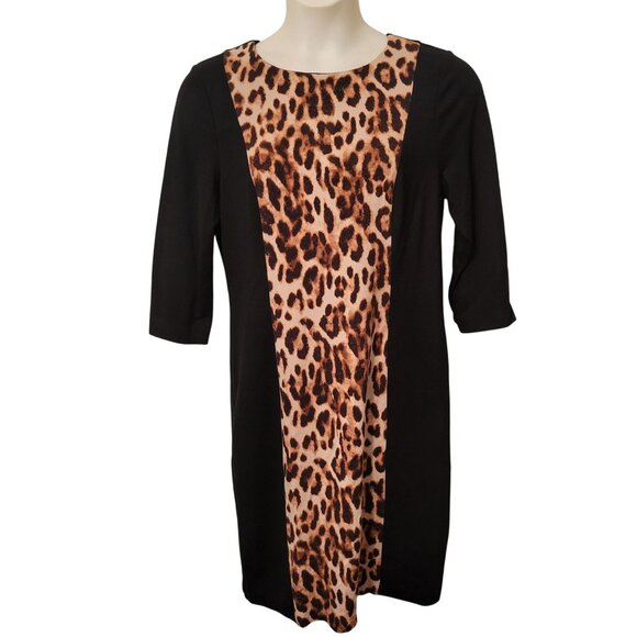 Chicos So Slimming 2 Leopard Print Panel Dress Built in Shapewear L 12 Professio - Picture 2 of 5